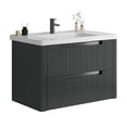 thumbnail image 4 of Onbrill 32" Modern Bathroom Vanity, 2-Drawer, Ceramic Sink, Fluted Design,Black, 4 of 11