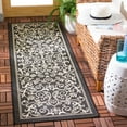 thumbnail image 2 of Safavieh Courtyard Nanda Botanical Indoor/Outdoor Runner Rug, Black/Sand, 2'3" x 16', 2 of 9