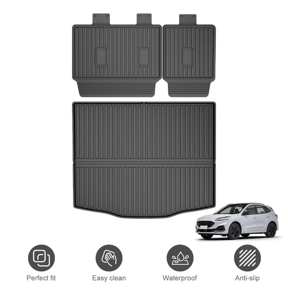 Cargo Liner & Backrest Mat for Ford Escape 2020-2026 Custom Fit All Weather TPE Interior Protection Car Accessories Trunk Mat
