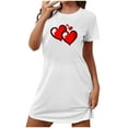 thumbnail image 1 of Jgppe Chemise de Nuit Courte pour Femmes Imprimée Col Rond Manches Courtes Robe de Nuit Robe de Nuit Saint-Valentin, 1 of 3