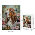 thumbnail image 2 of Basset Hound Dog With Flower Oil Painting 500 pcs puzzles for adults,Puzzle for Dog Lovers to Enjoy and Relax,Gift for Christmas,Wooden, 2 of 8