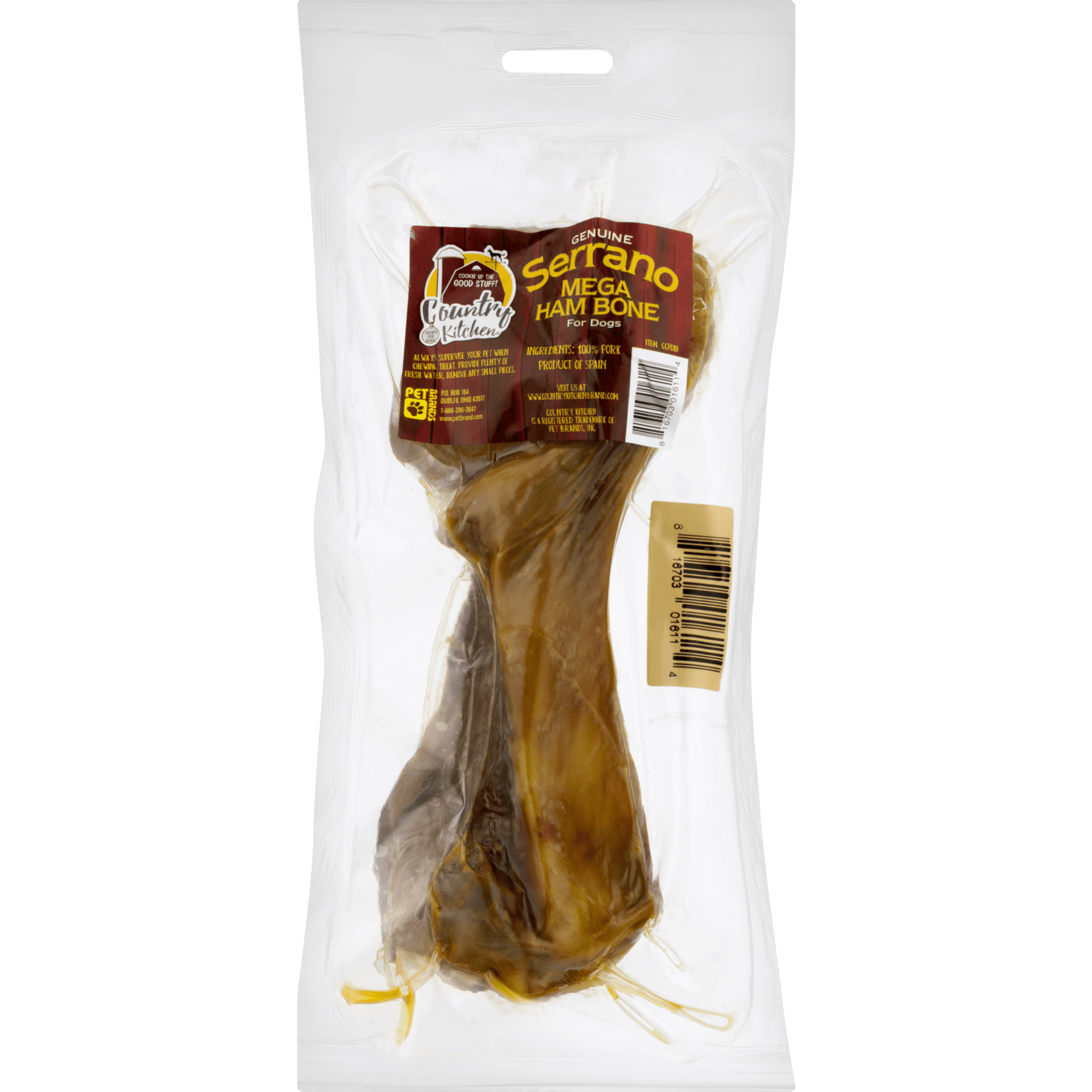 Country Kitchen Serrano Mega Ham Bone Dog Treat Walmart Com Walmart Com