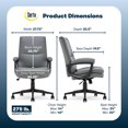 thumbnail image 2 of Serta Comfort Modern Executive Office Chair Metal Base Bonded Leather Gray, 2 of 10