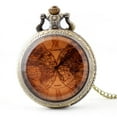 thumbnail image 1 of Accesorios para relojes, relojes de bolsillo de doble tierra de cristal tawny, relojes de bolsillo vintage de cuarzo informales unisex, 1 of 5
