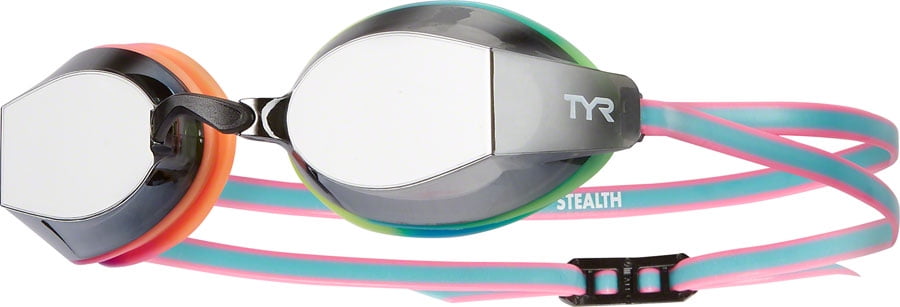 TYR Velocity Swim Goggles Orange Green Adult Fit 16 Low Profile Swimming for sale online 