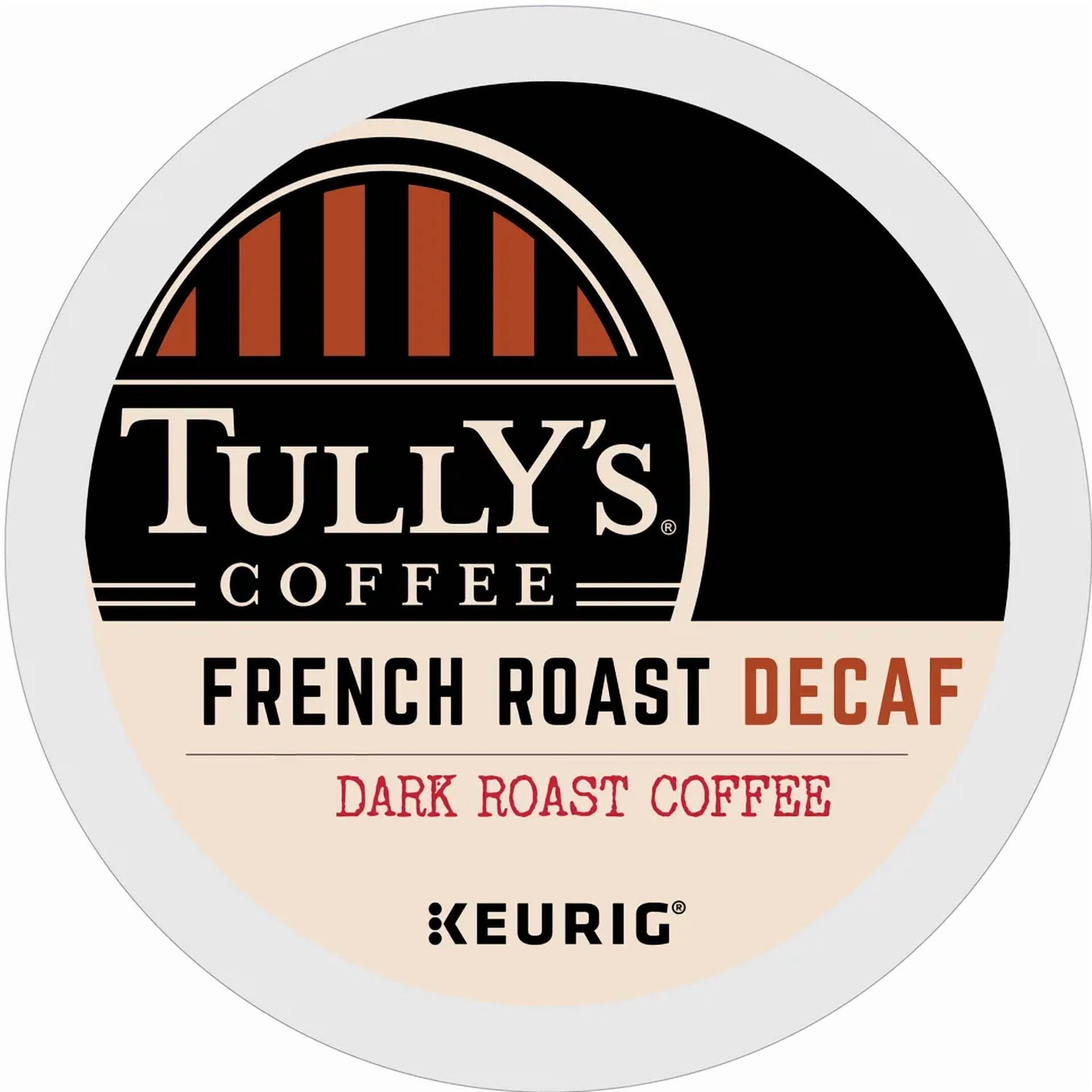 Tully's Coffee French Roast Decaf, K-Cup Pod, Dark Roast, 96 Count