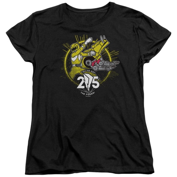 Power Rangers Yellow 25 Women's T-Shirt Black