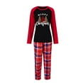 thumbnail image 2 of Pyjamas de Noël pour Famille Tenue Parent-Enfant Costumes de Noël Patchwork Carreaux Imprimé Tenue d'Intérieur Col Rond Manches Longues Pyjamas Ensemble Deux Pièces Ensembles Maman Pyjamas Femmes en Liquidation, 2 of 6