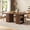Brown, variant on 78.74" Long Rectangle Dining Table with Fluted Storage Legs & Sliding Tambour Doors, Farmhouse Dinner Table for 6/8/10, Large Tabletop with Hidden Shelves for Dining Room, Kitchen, Living Room, Black