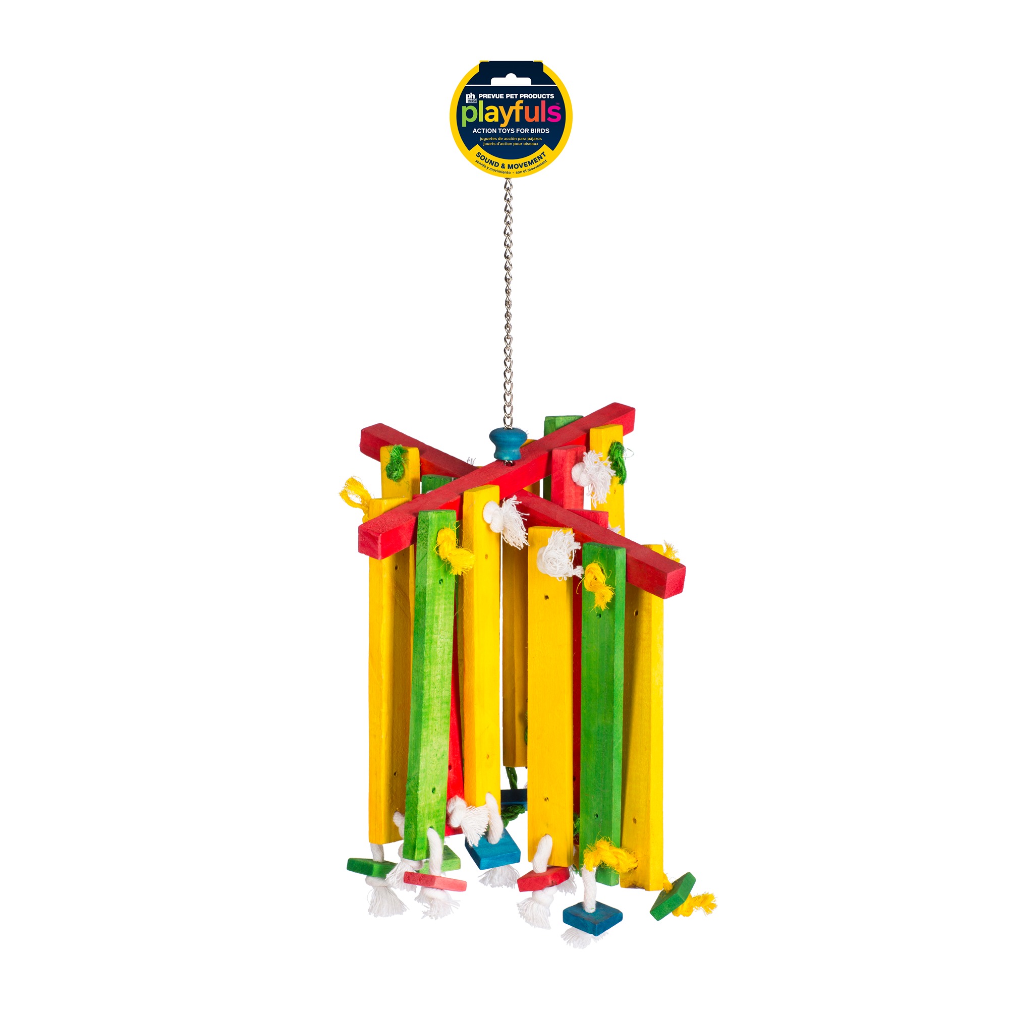 Prevue Pet Products Playfuls Sound & Movement Wood Chimes Bird Toy 60948