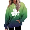 thumbnail image 1 of Bowake Sweat à Capuche Vert pour Femmes pour la Saint-Patrick, Manches Longues, Pull Décontracté avec Poche, 1 of 3