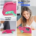 thumbnail image 3 of For iPhone 16 Case With Screen Protector(2pcs) Military Grade Dual Layer Shockproof Phone Case Build With Kickstand Dustproof Drop Proof Protective Cover for iPhone 16 6.3"(Pink/Blue), 3 of 8