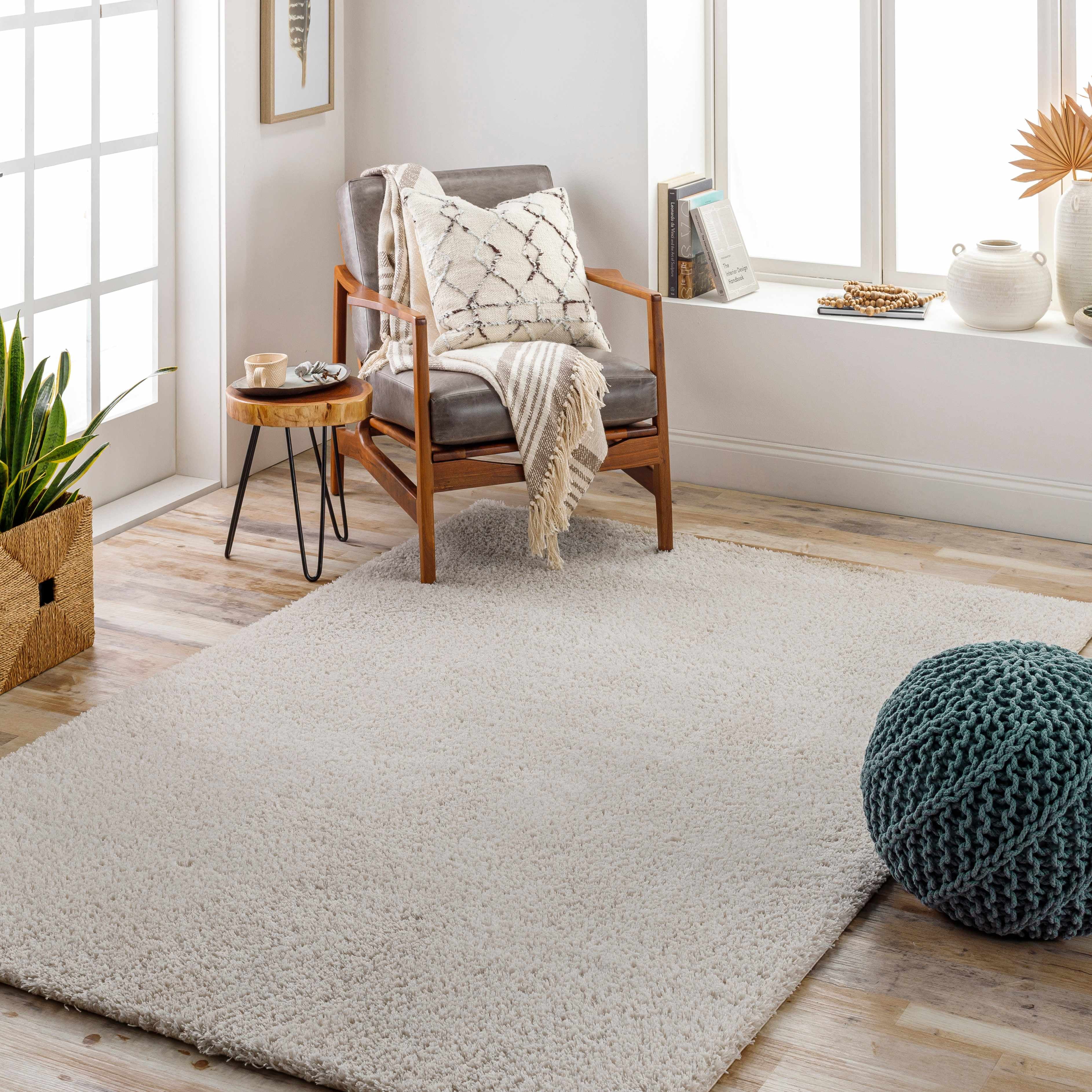 Hauteloom Heavenly Solid Shag Area Rug for Living Room Bedroom - High ...