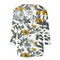 thumbnail image 6 of Nrmvnmi Womens 3/4 Length Sleeve Cotton Tops Casual Floral Print Round Neck Tie Dye Summer/Fall Tops Loose Fit Elastic and Lightweight Blouse For Women, 6 of 6