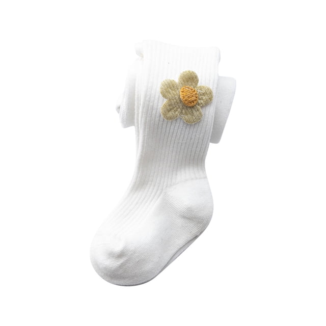 Leggings Para Niños Medias Para Bebés Pantimedias Para Niños Ropa De Primavera Y Otoño Calcetines Gruesos De Fondo Leggings Blanco Odeerbi LM103-10872