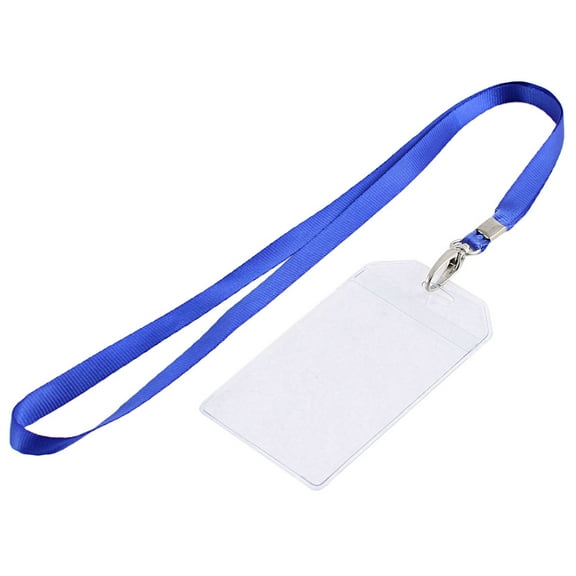 Uxcell Office Nylon Neck Strap Vertical ID Card Badge Holder Blue 3.35" x2.17"