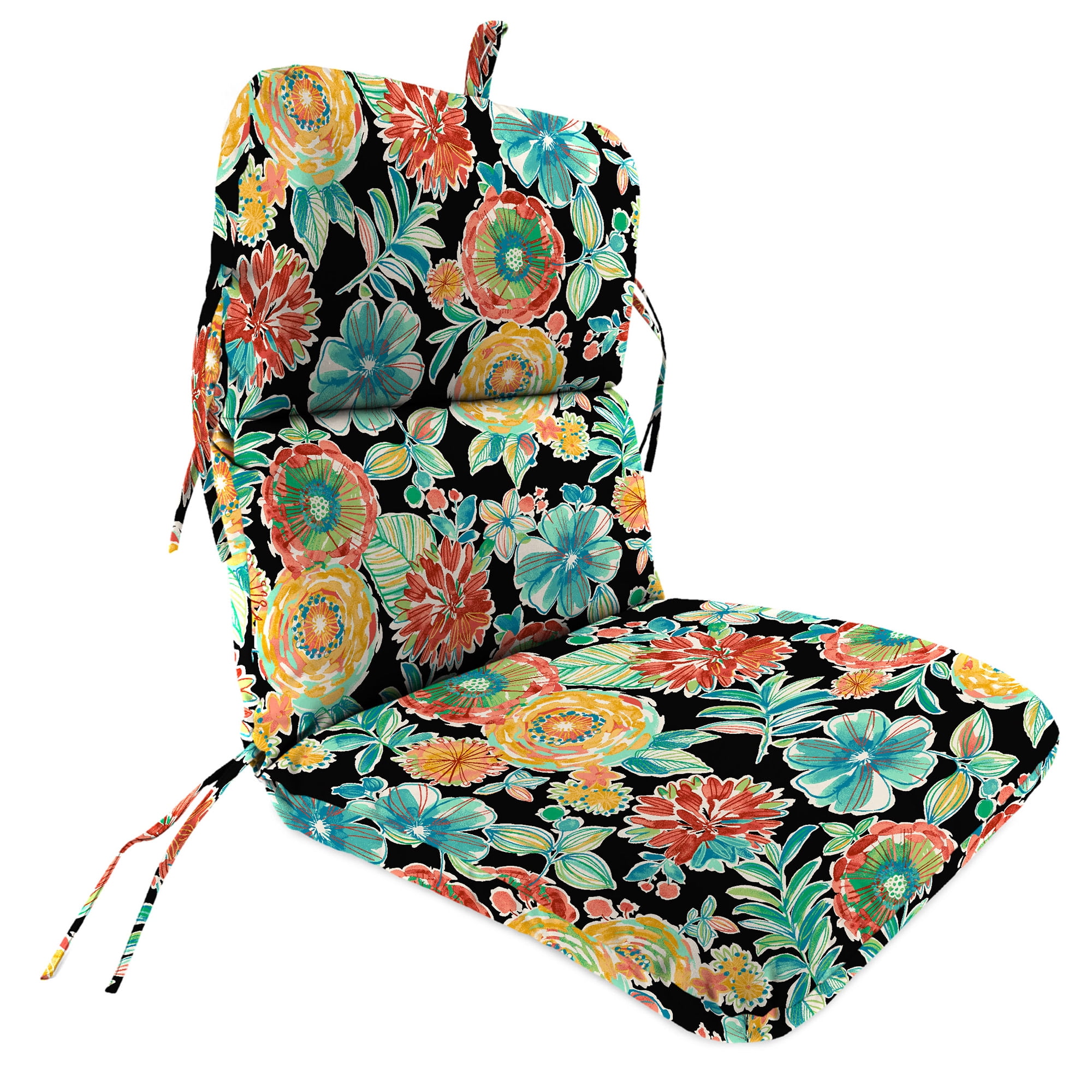 45" x 22" Rectangular Outdoor Chair Cushion with Ties and Hanger Loop (2 Pack)