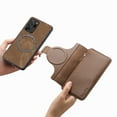 thumbnail image 3 of Detachable Magnetic Case Wallet For Samsung Galaxy Note 20 Ultra Compatible with MagSafe Wireless Charging Phone Cover Multi Card Slots Cash Coin Zipper Pocket RFID Blocking, Brown, 3 of 13