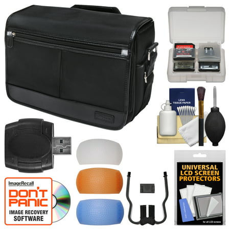 Nikon DSLR Camera/Tablet Messenger Shoulder Bag with Pop-up Filter Set + Kit for D810, D750, D610, D7200, D7100, D5500, D5300, D3300,