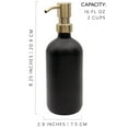 thumbnail image 6 of Darware 16oz Glass Pump Bottles (Set of 2, Black w/ Gold); Soap Dispenser Pump Bottles with Brushed Metal Pump Tops, 6 of 8