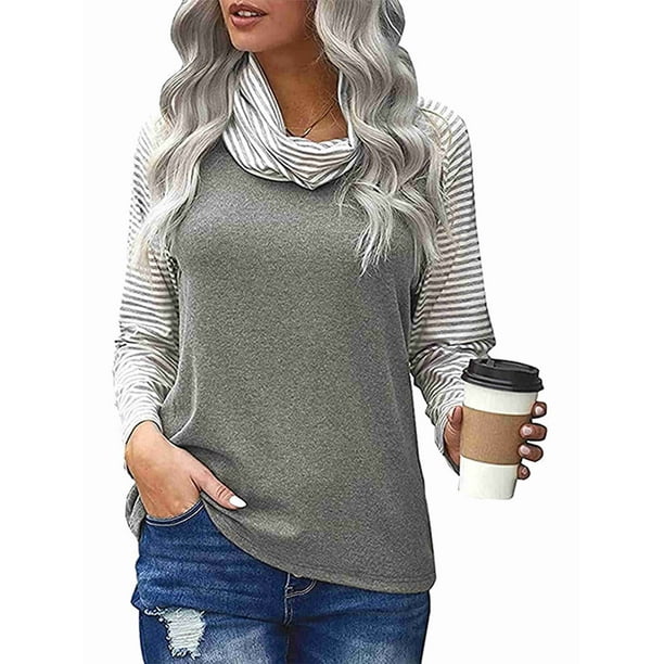 Worallymy Mujeres Otoño Color Sólido Manga Larga Cuello Capucha Casual Outfit Pullover Sudaderas Worallymy JD735906117