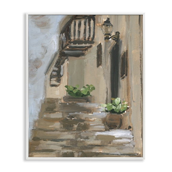 Stupell Industries Traditional Alleyway at Dusk White Framed Giclee Art, 16 x 20, by Melissa Wang