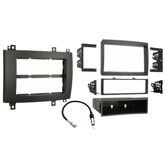 Fits Cadillac SRX 2004-2006 Gray Metra Single or Double DIN Dash Kit with Harmony Radio Harness