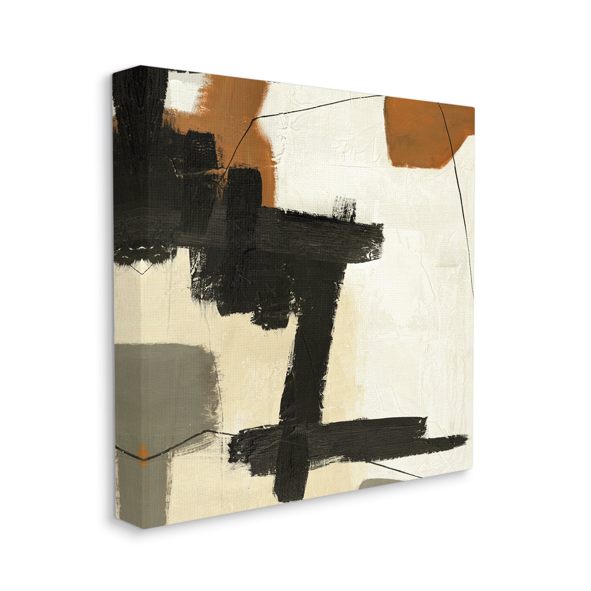 Stupell Industries Beige Contemporary Abstraction Abstract Painting Gallery Wrapped Canvas Print Wall Art, 24 x 24