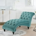 thumbnail image 6 of GZXS Tufted Chaise Lounge Indoor, Leisure Accent Chair Upholstered Couch for Bedrooom Living (Green), 6 of 9