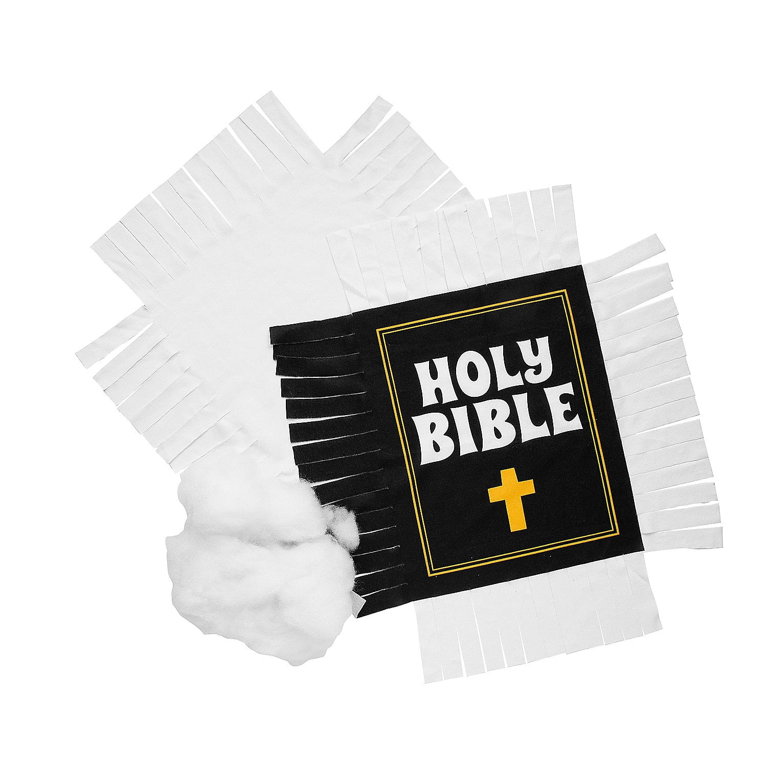 Fun Express 16 1/2" x 19 1/2" Holy Bible Fleece Tied Pillow Craft Kit - Makes 6