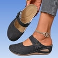 thumbnail image 4 of Samdudou Closed Toe Sandals Womens Dressy Summer Mules Back Strap Casual Summer Beach Flats Cut Out Breathable Walking Shoes, 4 of 6