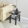thumbnail image 5 of Tcbosik Modern End Table, 2-Tier Side Table with Tempered Glass Top & Metal Legs, 17.7" Night Stand for Living Room, Bedroom, Black, 5 of 5