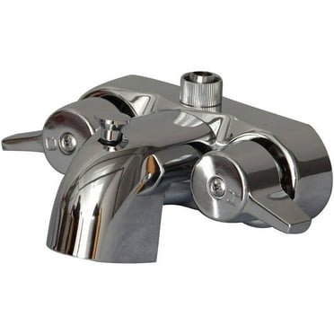 Decor Plumb Diverter Bath Spout with Handles, Polished Chrome