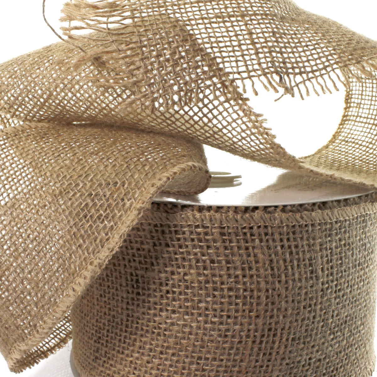 4" Jute Burlap Non-Wired Ribbon Rustic Natural 25 Yards