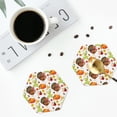 thumbnail image 5 of Disketp Thanksgiving Turkey Funny Coasters,6 Pcs Leather Coasters With Holder, Perfect Housewarming Hostess Gifts,Protect Furniture From Water Marks Scratch And Damage, 5 of 9