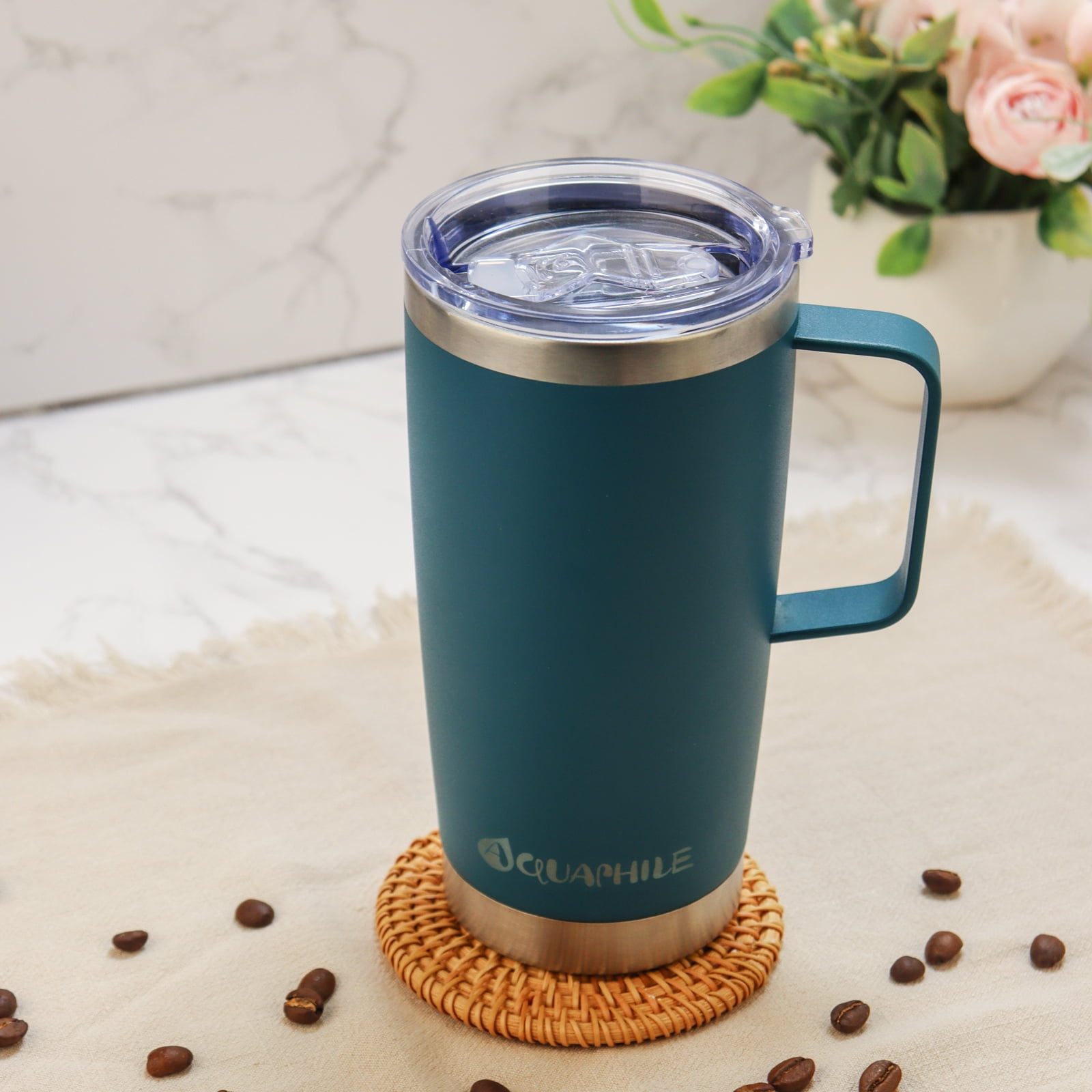 FLION Coffee Mug Spill Proof 22oz, Reusable Coffee Tumbler Cups with Lids,  Wide Mouth Water Cups Wat…See more FLION Coffee Mug Spill Proof 22oz