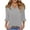Gray, variant on Womens Ruffle 3/4 Sleeve Tops V Neck Casual Cute Fall Spring Summer Tee Shirts Solid Color Loose Tshirts (XL, White)