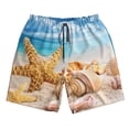 thumbnail image 4 of Bixox Men's Beach Starfish Shell printing Casual Classic Fit Short Summer Beach Shorts, 4 of 6