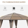 thumbnail image 3 of Gazebo Extérieur à Toit Rigide 10x10 avec Toit en Polycarbonate UV60+, Cadre en Acier et Aluminium, Rideaux d'Intimité Kaki, Auvent de Patio Résistant aux Intempéries pour Cour Arrière, Jardin et au Bord de la Piscine, 3 of 7