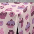 thumbnail image 4 of Cupcake Dog Crate Cover, Tasty Bakery Food and Flowers Muffins with Cherry on Top Illustration Print, Easy to Use Pet Kennel Cover for Dogs, 35" x 23" x 27", Pearl Pale Fuchsia, by Ambesonne, 4 of 6