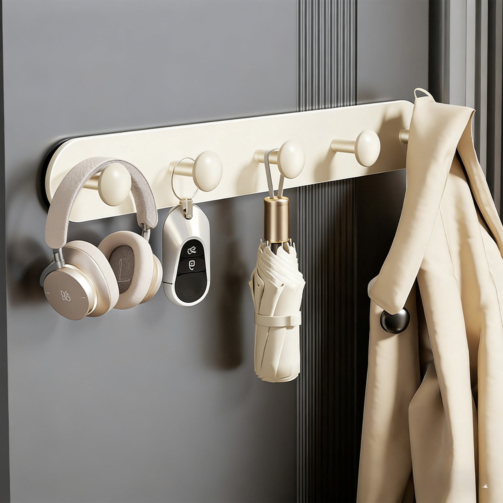 Magnetic Door Rear Hook, No Punching, Entrance Security Door Clothes Hook, Key Bag Storage Hanger, Closet Organizer