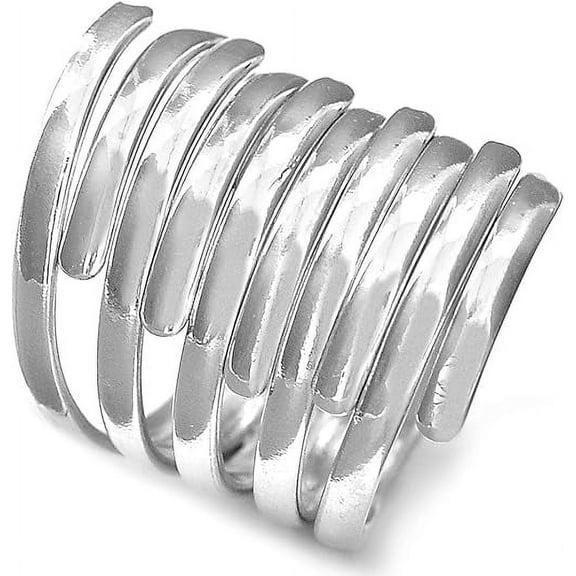 925 Sterling Silver Band Rings for Women, Wide Wrap Statement Ring