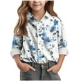thumbnail image 2 of Bnwani Long Sleeve Toddler T Shirt Lapel Casual Fashion Printed Tops, 2 of 5