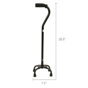 Equate Quad Walking Cane with Small Base – Height Adjustable, 300 lb Capacity