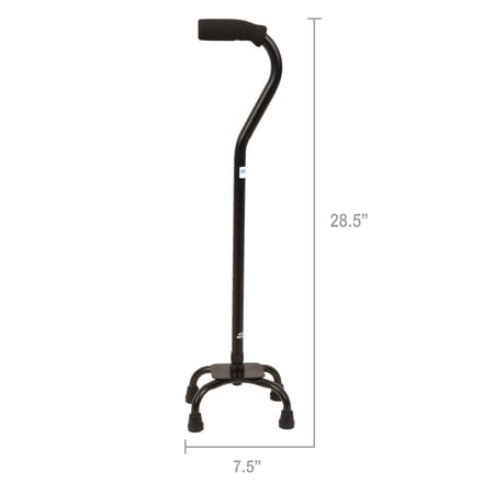 EQUATE QUAD WALKING CANE WITH SMALL BASE – HEIGHT ADJUSTABLE, 300 LB CAPACITY