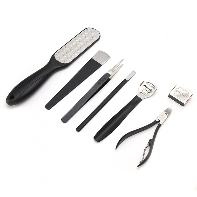 Kit para Eliminar la Piel Muerta de Los pies 7pcs Ccdes Kit de cuchillo de Pedicura Lima de pies Removedor de Piel Muerta