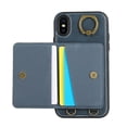 thumbnail image 7 of Allytechgroup Stylish iPhone XS/ iPhone X Wallet Case, Secure Phone Case for Apple iPhone XS/ iPhone X, Multi-functional and Durable, Ring Holder Hand Wrist Stand Shockproof Case for Women Men, Blue, 7 of 7