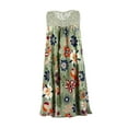 thumbnail image 4 of Fridja Womens Casual Épissage Dentelle Imprimé Floral Col Rond Robe Sans Manches, 4 of 5