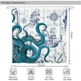 thumbnail image 5 of Blue Nautical Octopus Shower Curtain Set Funny Ocean Kraken Shower Curtains for Bathroom Cool Octopus Decor Polyester Fabric-72" x 72", 5 of 6