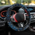 thumbnail image 4 of Pzuqiu Blue Camo Hunting Car Floor Mats Car Steering Wheel Cover Full Set Easy to Install 5 Piece Car Floor Mats All Weather with Anti-Slip Pad Removable Automotive Accessories for Cars, 4 of 6